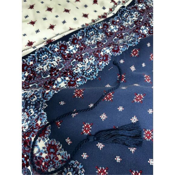 Eye Shadow Women's Wrap Cover-up Shawl Side Tassle Ties Bohemian Beachy Size XL - Picture 11 of 14